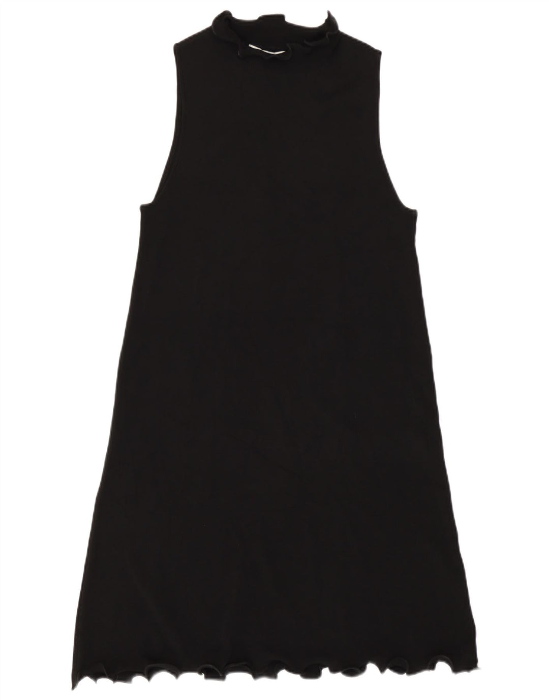 Zara Dame A-Line Kjole UK 10 Small Black Viscose