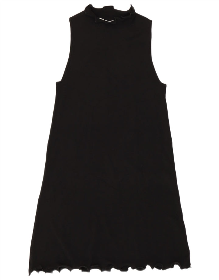 Zara Dame A-Line Kjole UK 10 Small Black Viscose