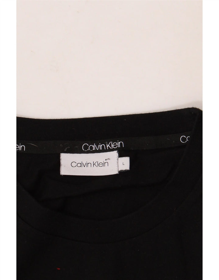 CALVIN KLEIN Herre Grafisk T-Shirt Top Stor Sort