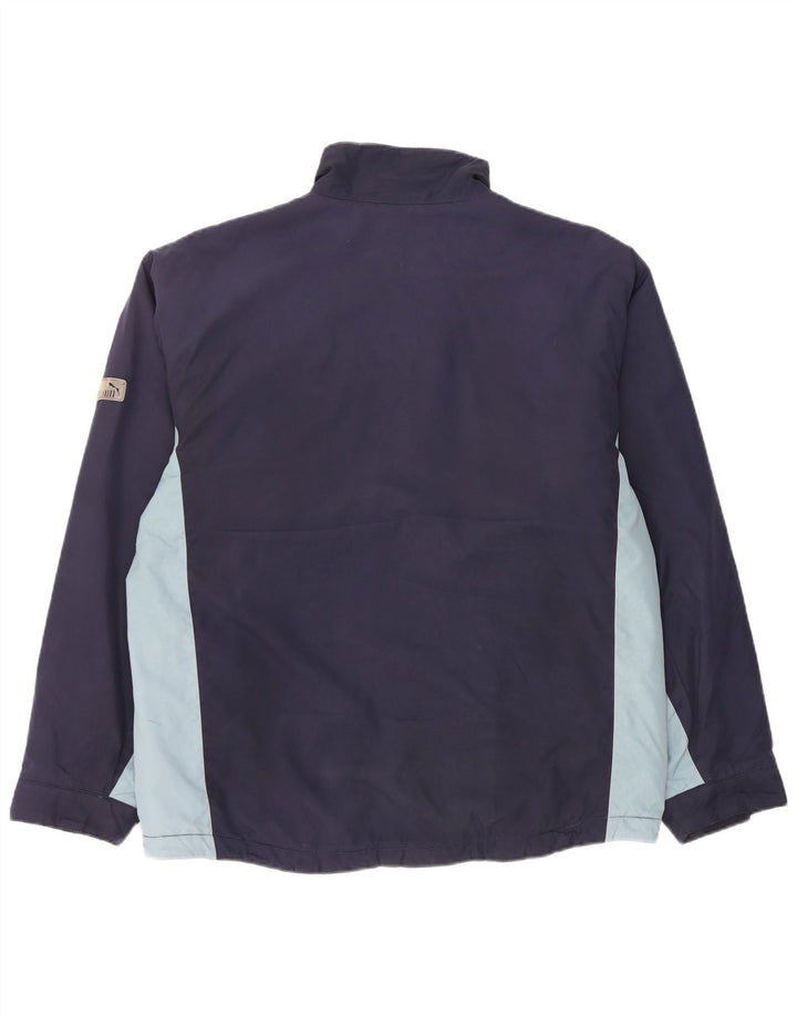 Puma Herre Windbreaker Jacket UK 38 Medium Navy Blue Colourblock Polyester