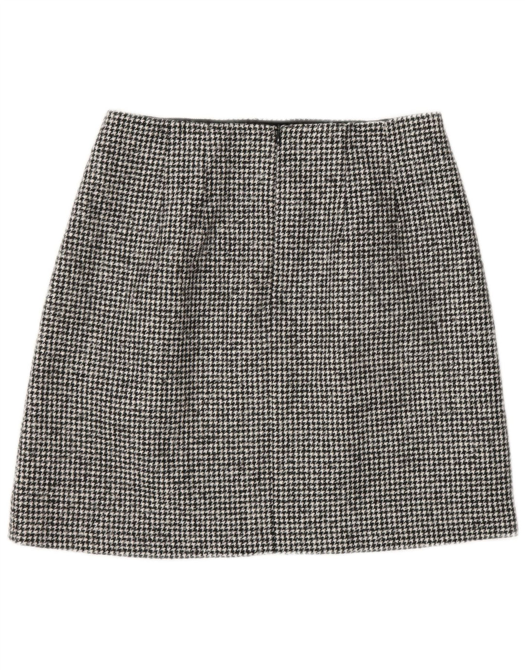 Massimo Dutti Dame Mini-nederdel Small W26 Black Houndstooth Uld