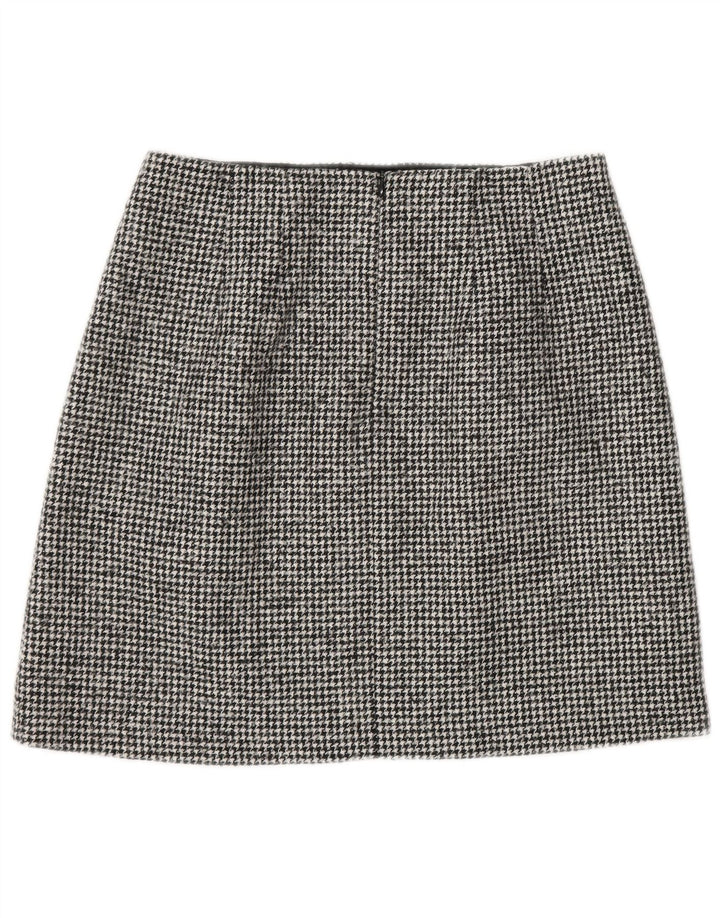 Massimo Dutti Dame Mini-nederdel Small W26 Black Houndstooth Uld