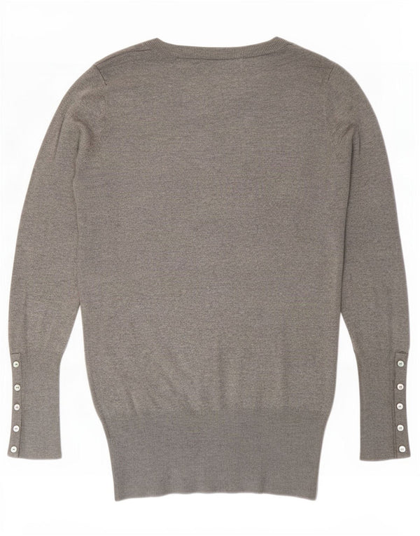 Zara Dame V-hals sweater UK 12 Medium Grå