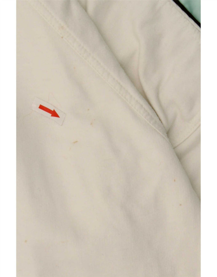 Ellesse Herre Button Neck Sweatshirt Jumper Large White Colourblock Bomuld