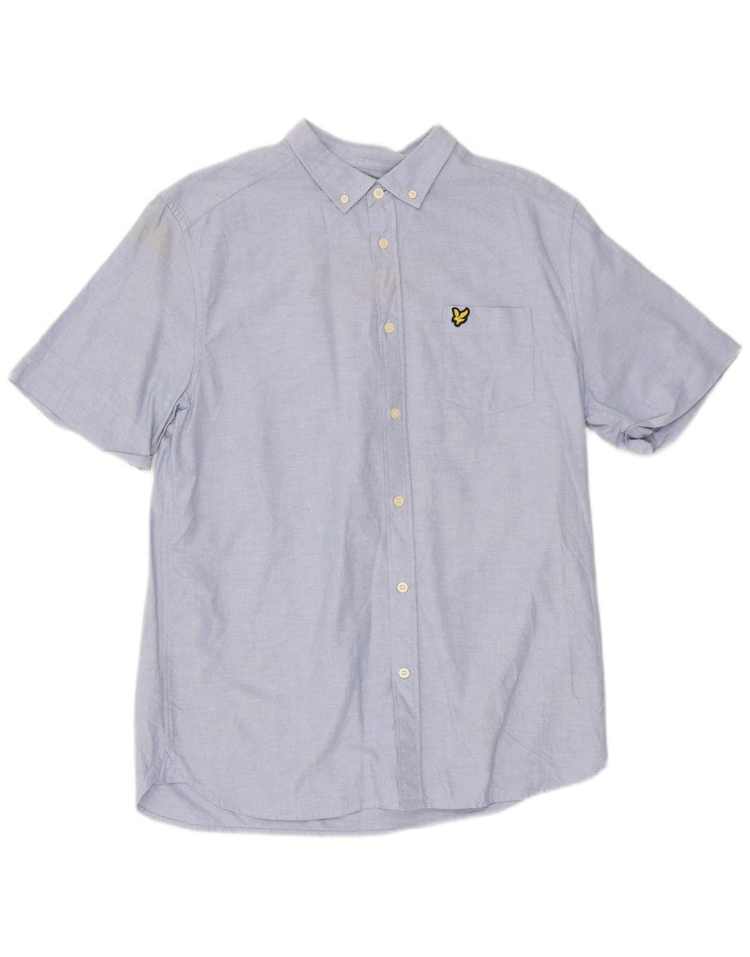 Lyle & Scott Kortærmet Herreskjorte Stor Blå Bomuld