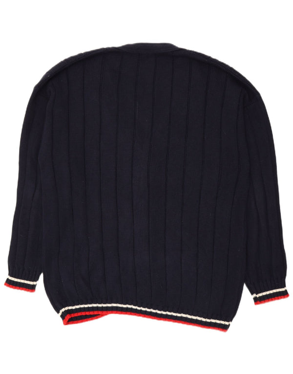 Bennett's Herre cardigan sweater IT 56 XL Navyblå stribet bomuld