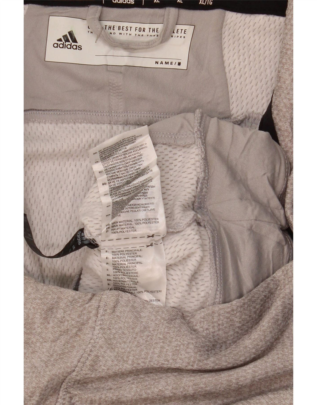 ADIDAS grafisk sweatshirt med lynlås til mænd XL Grå polyester