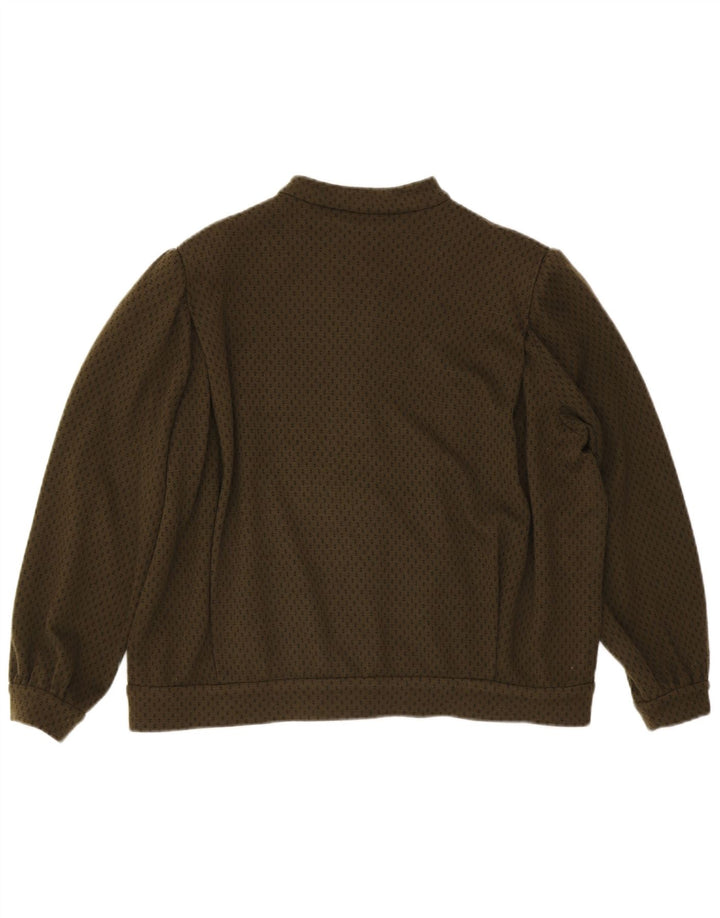 Vintage Bomberjakke til kvinder UK 20 2XL Khaki Spotted