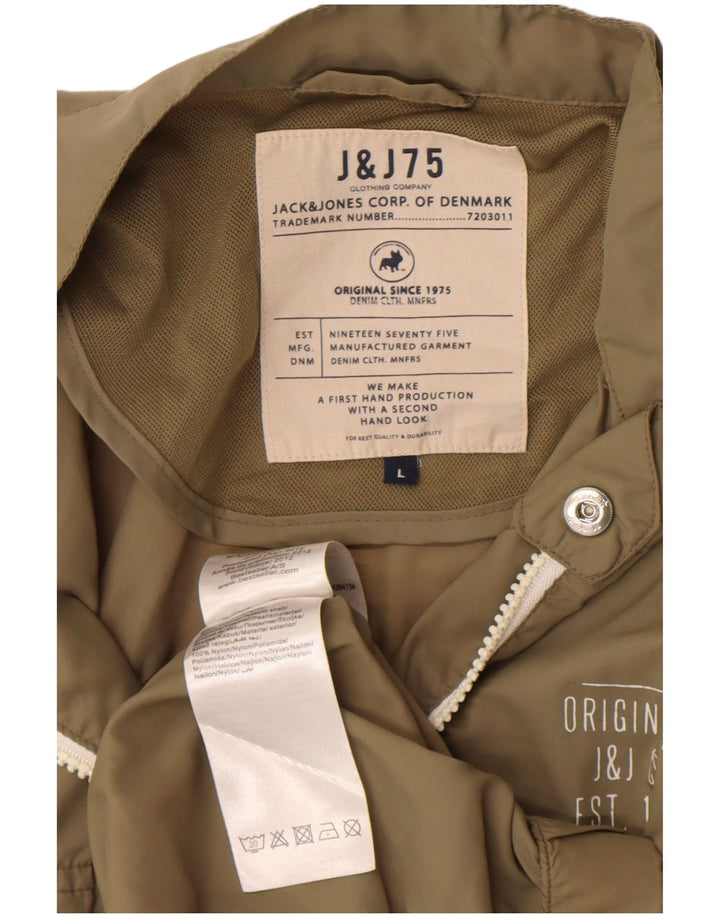 Jack & Jones Regnjakke til mænd UK 40 Stor Khaki Nylon