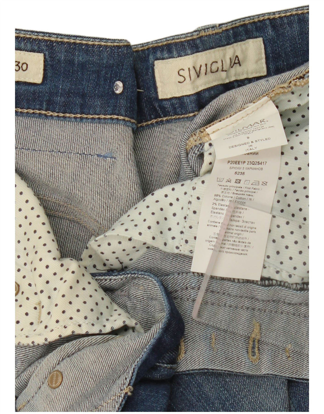 SIVIGLIA Cropped Jeans til kvinder W30 L26 blå bomuld