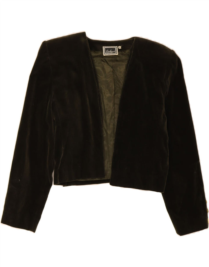 LUISA SPAGNOLI Womens Crop Open Blazer Jacket IT 44 Medium Khaki Cotton Vintage Luisa Spagnoli and Second-Hand Luisa Spagnoli from Messina Hembry 