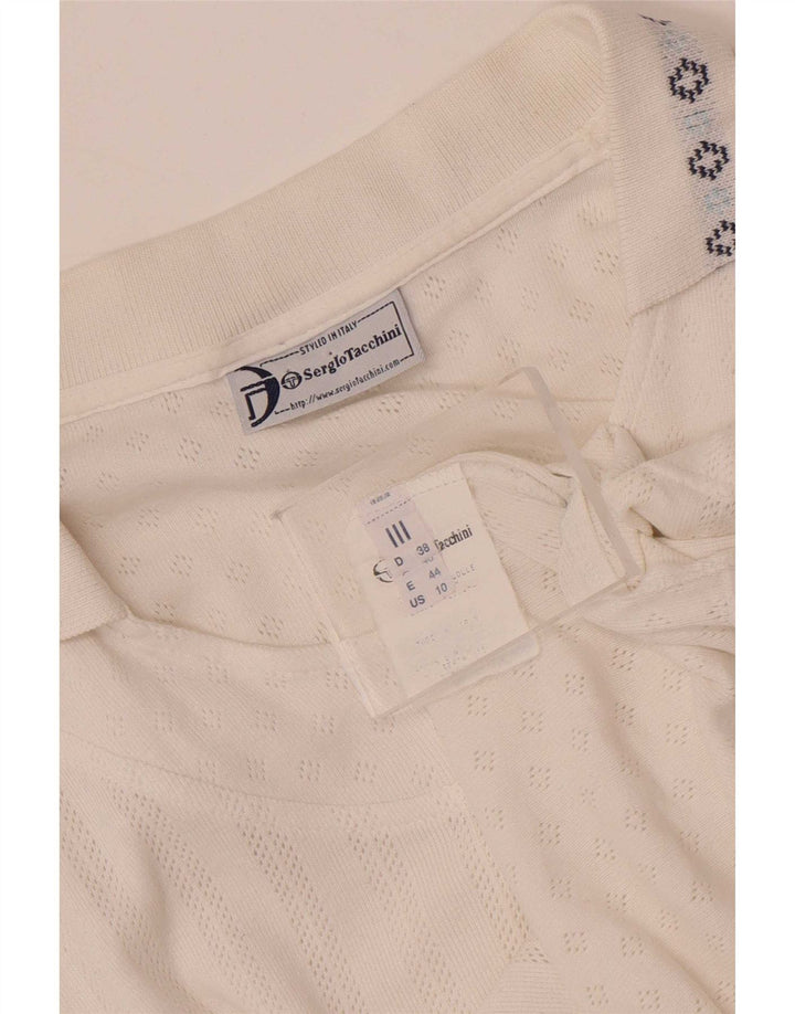 Sergio Tacchini Dame ærmeløs poloshirt EU 38 Medium White Fair Isle