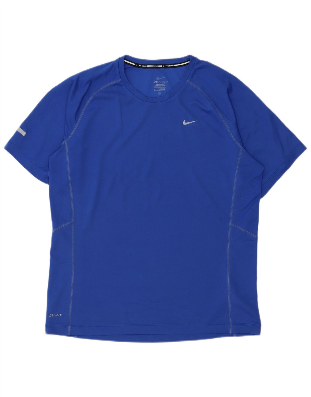 Nike Herre Dri Fit T-Shirt Top Stor Blå Polyester