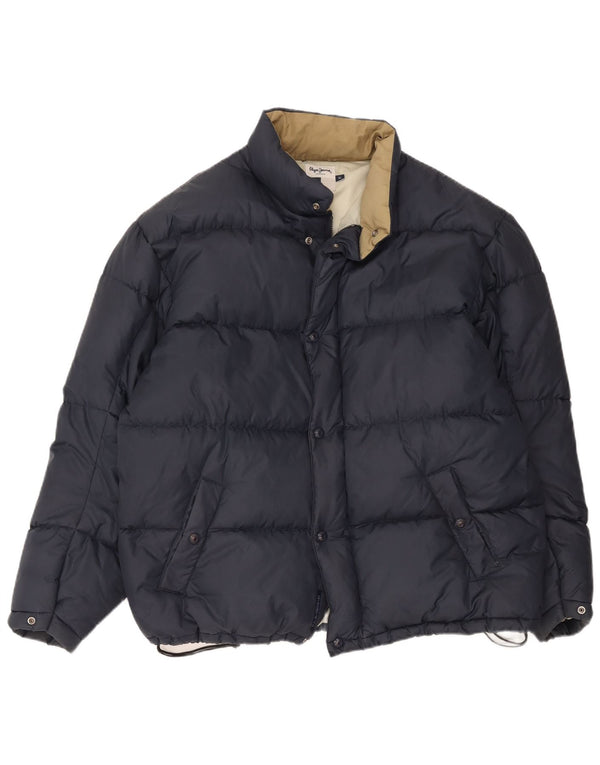 PEPE Jeans Polstret jakke til mænd UK 42 XL marineblå nylon