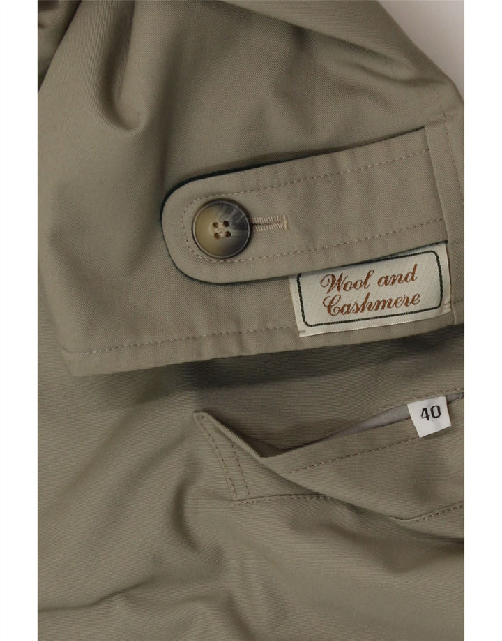 Vintage vendbar overfrakke til kvinder EU 40 mellemgrøn uld