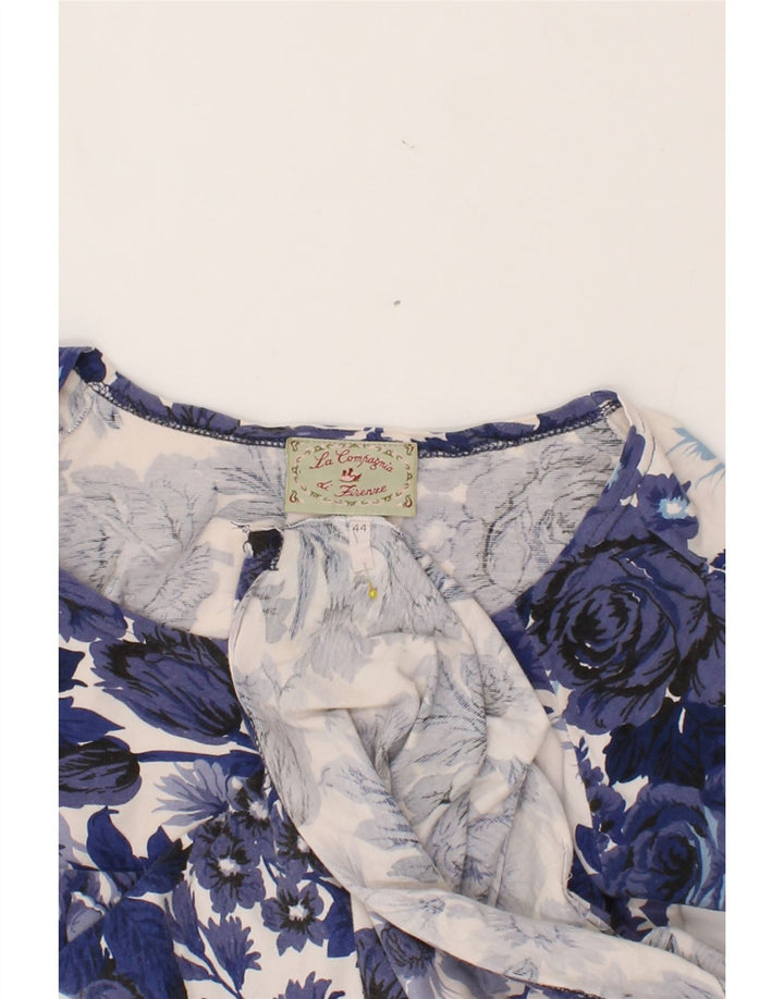 VINTAGE Womens Sundress IT 44 Medium Blue Floral Vintage Vintage and Second-Hand Vintage from Messina Hembry 