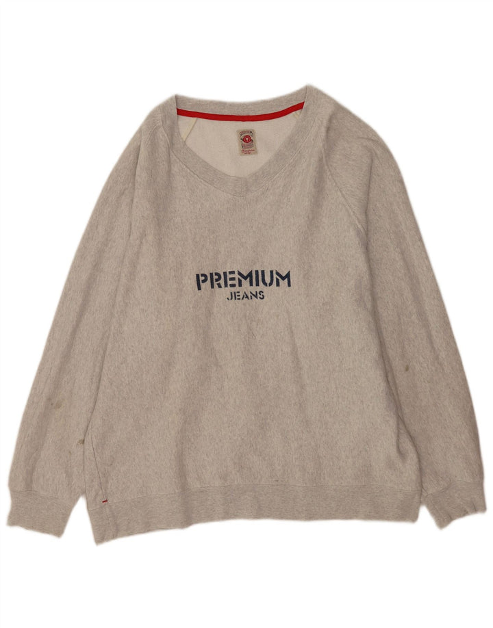 Vintage Dame Grafisk Sweatshirt Jumper UK 14 Medium Grey Flecked
