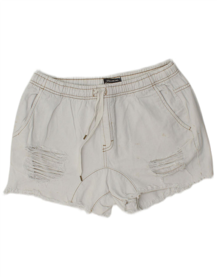 Billabong Womens Distressed Denim Shorts W30 Medium White Bomuld