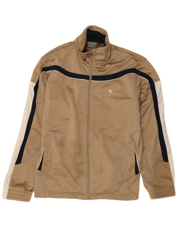 Diadora Træningsdragt til mænd Topjakke UK 40 Medium Beige Colourblock Polyester