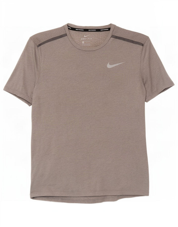 Nike herre Dri Fit T-shirt top mellemgrå polyester