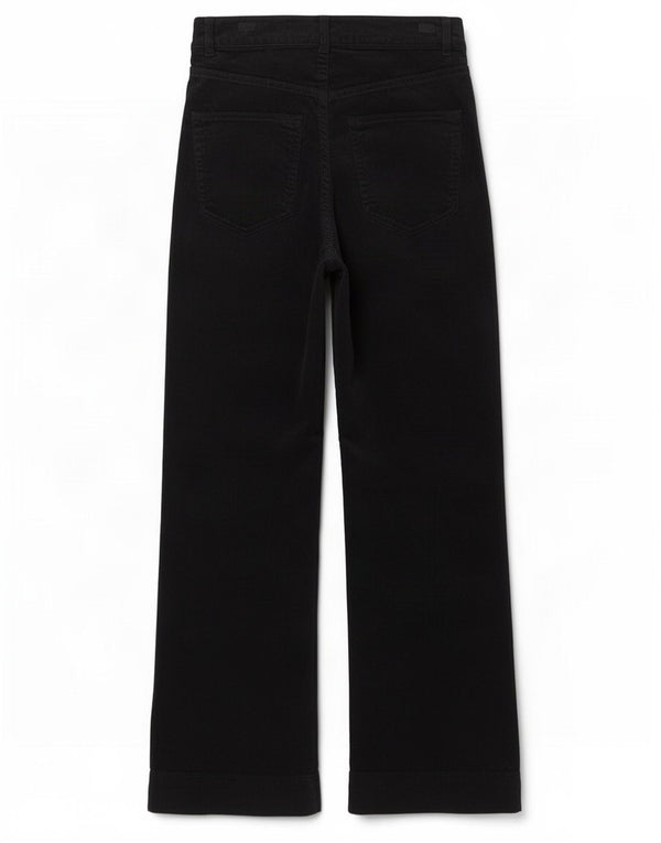 Marks & Spencer Dame Flare Corduroy Bukser UK 8 Small W26 L28 Black