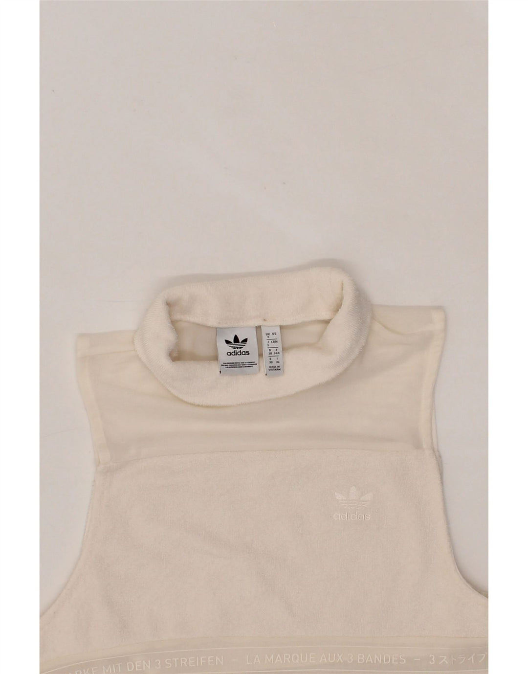 ADIDAS Womens See Through Vest Top UK 4 XS White Polyester Vintage Adidas and Second-Hand Adidas from Messina Hembry 