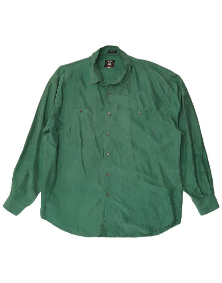 Sea & Sky Herreskjorte 2XL Grøn Silke