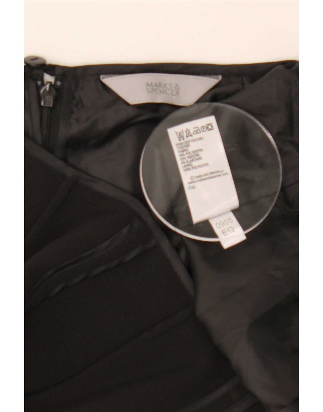 Marks & Spencer Trompetnederdel til kvinder UK 12 Medium W30 Sort Polyester