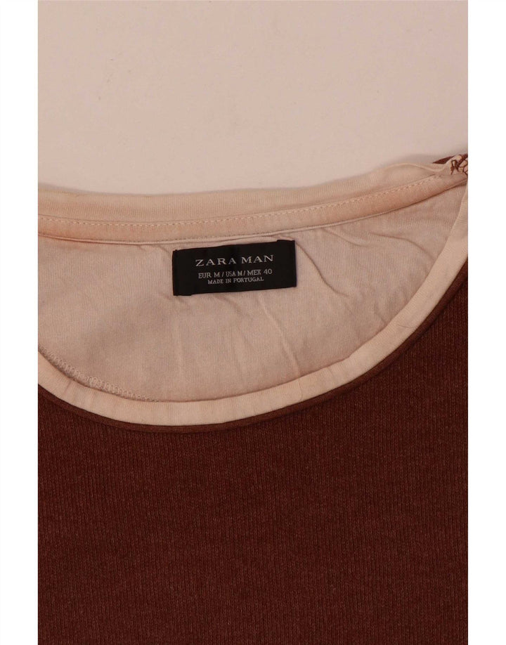 Zara Herre Top Langærmet Medium Brun