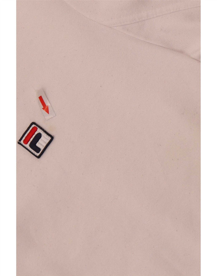Fila Dame Sweatshirt Jumper UK 14 Medium Hvid Bomuld