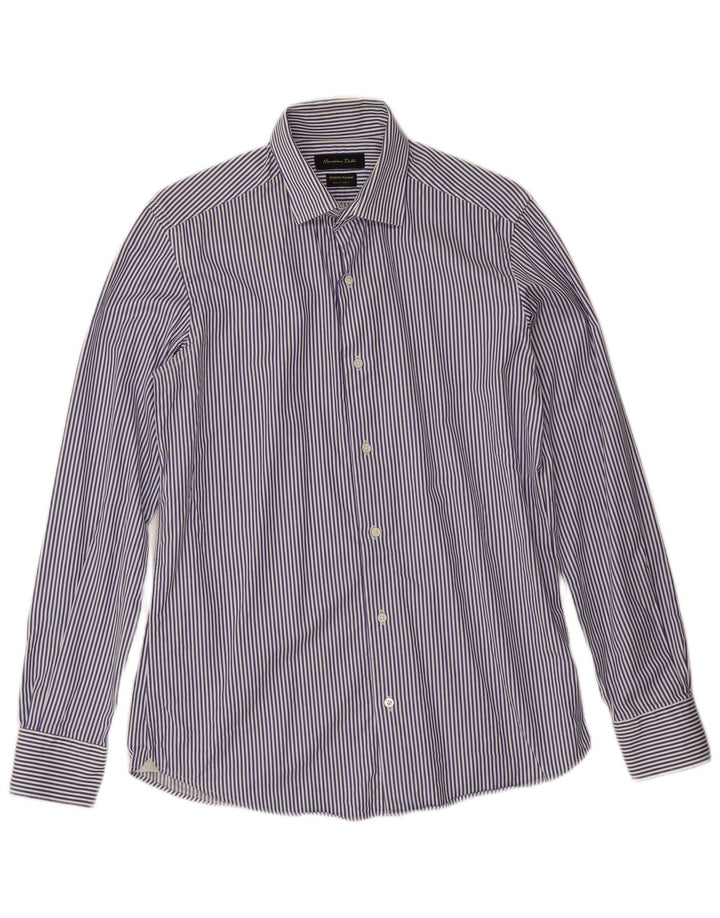 Massimo Dutti Herreskjorte Str. 15 1/2 39 Medium Blue Pinstripe