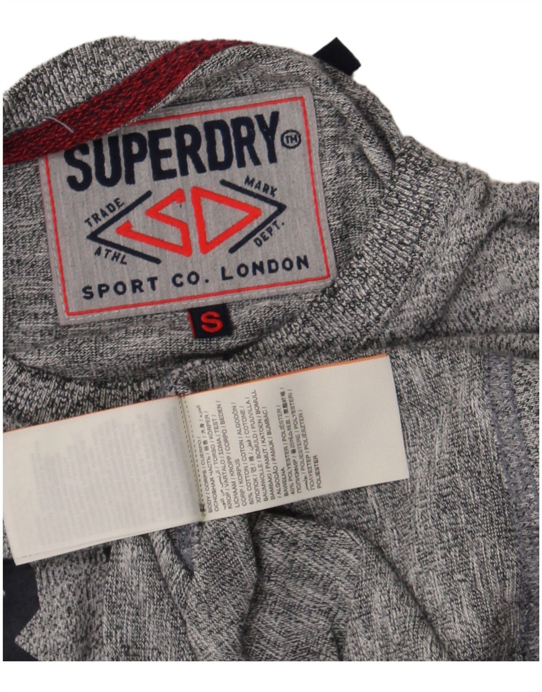 Superdry Grafisk T-shirt-top til mænd, lille grå flækket bomuld