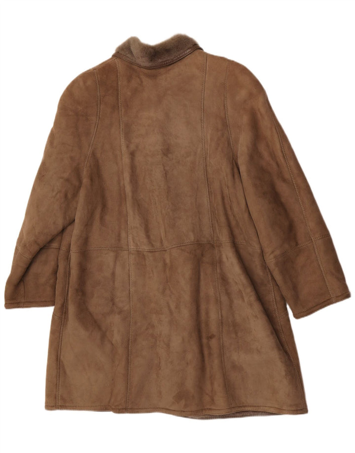 Skinni Dame Oversized Shearling Coat IT 50 XL Brun Shearling