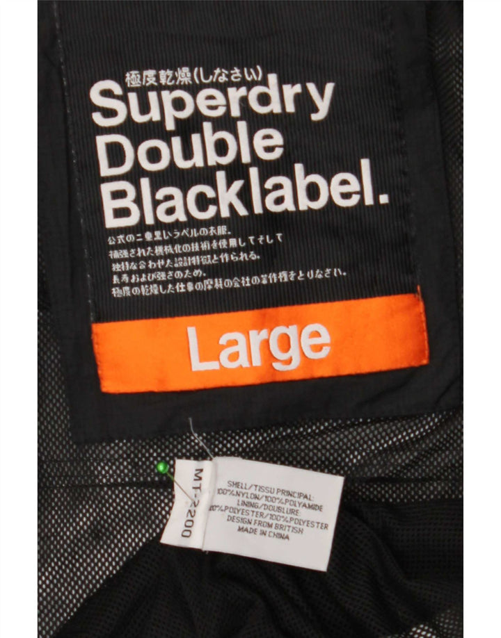 Superdry regnjakke til kvinder UK 16 Stor sort polyamid