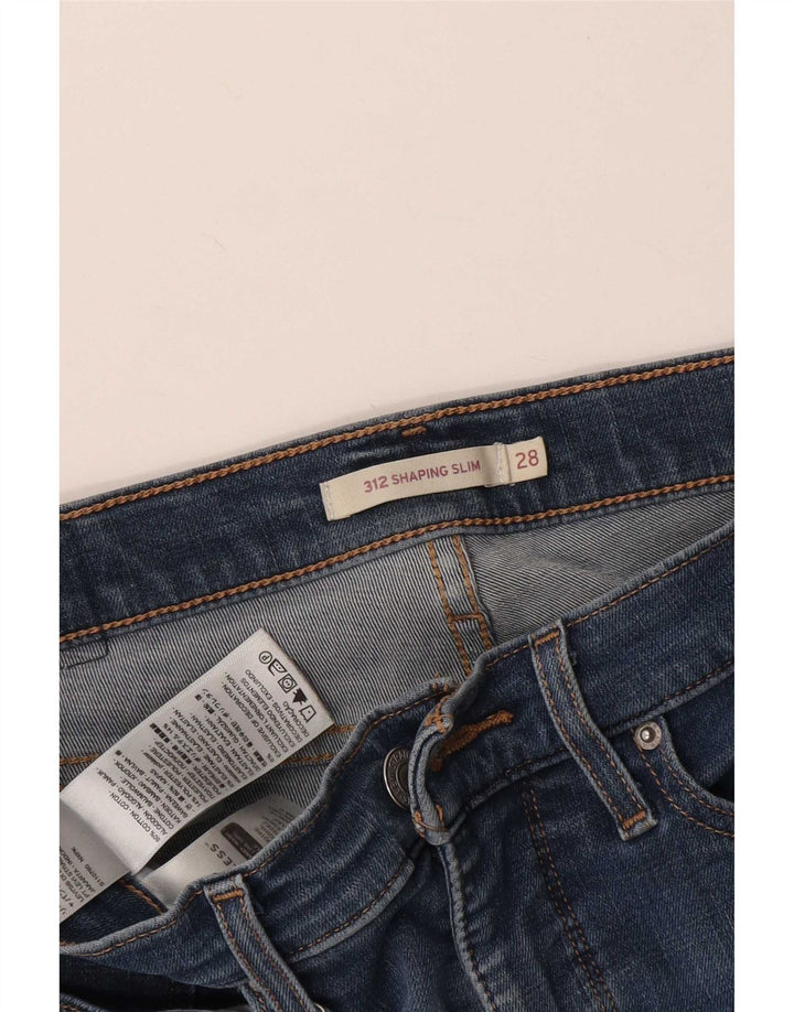 Levi's Dame 312 Distressed Shaping Slim Jeans W28 L27 Blå Bomuld