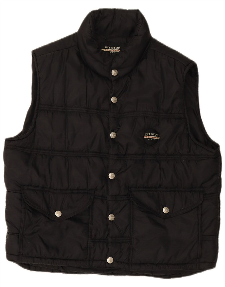 PIT STOP Mens Padded Gilet UK 38 Medium Black