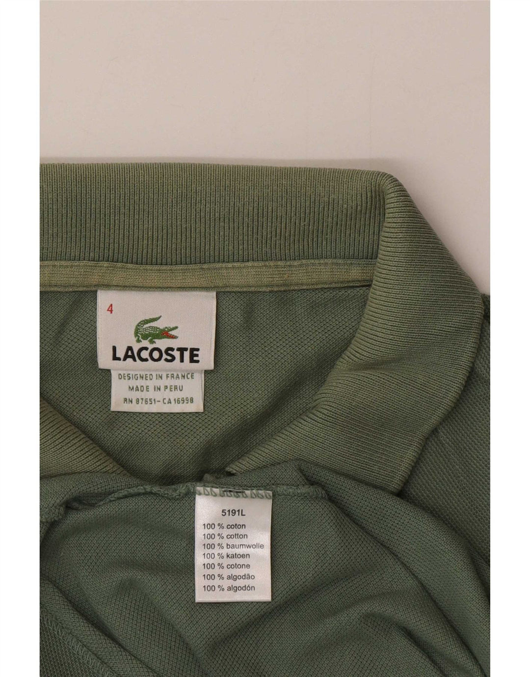 Lacoste herre poloshirt størrelse 4 Medium grøn bomuld