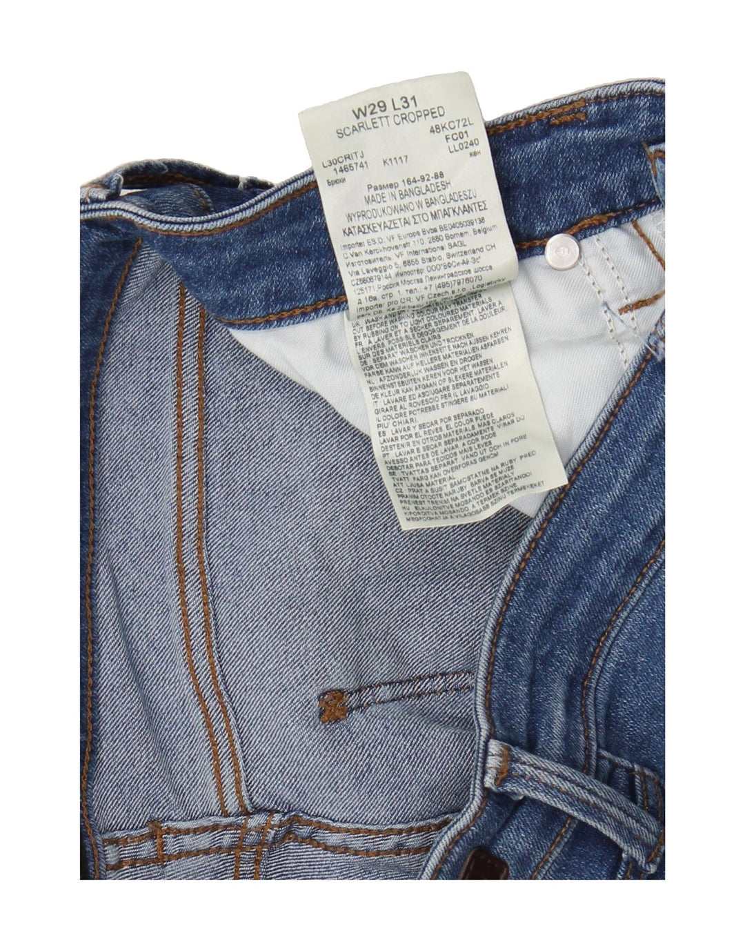 LEE Womens Scarlett Cropped Jeans W29 L25 Blue Cotton Vintage Lee and Second-Hand Lee from Messina Hembry 