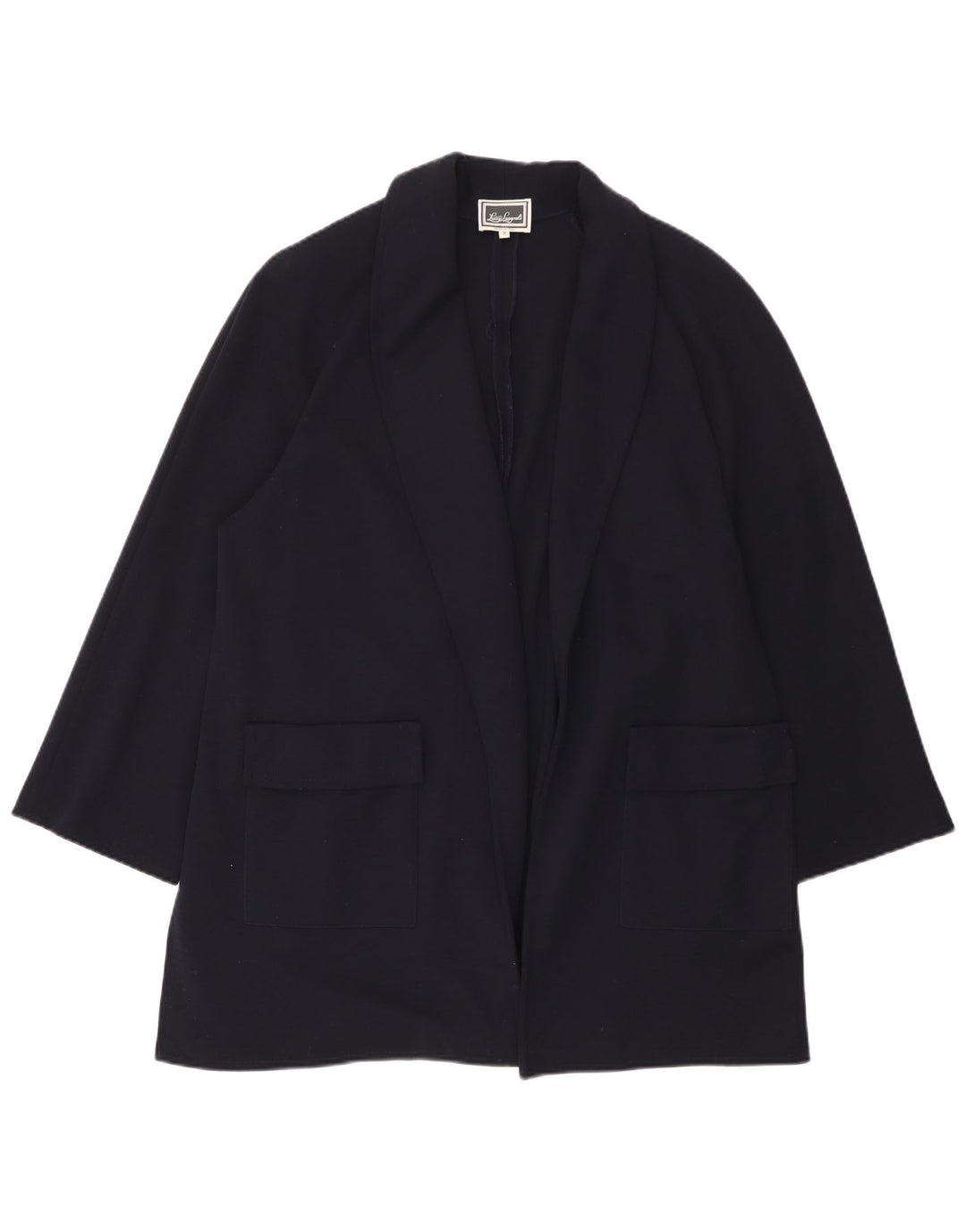 Luisa Spagnoli Dame Oversized Open Blazer Jacket UK 14 Medium Navy Blue