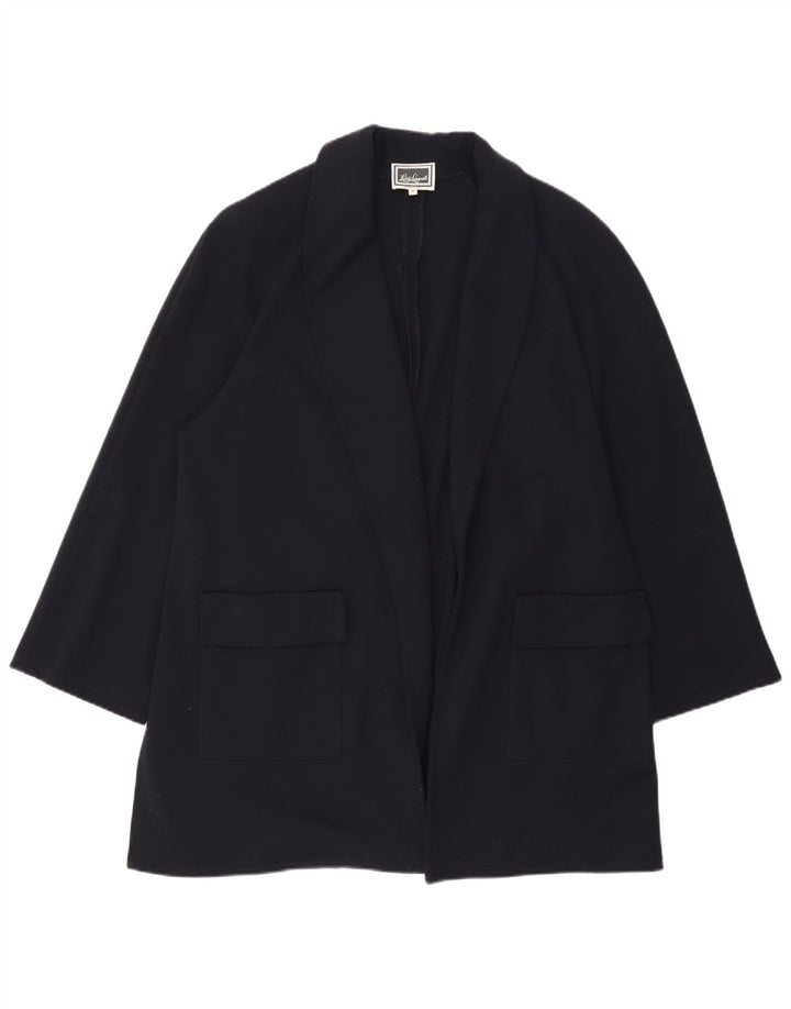 Luisa Spagnoli Dame Oversized Open Blazer Jacket UK 14 Medium Navy Blue