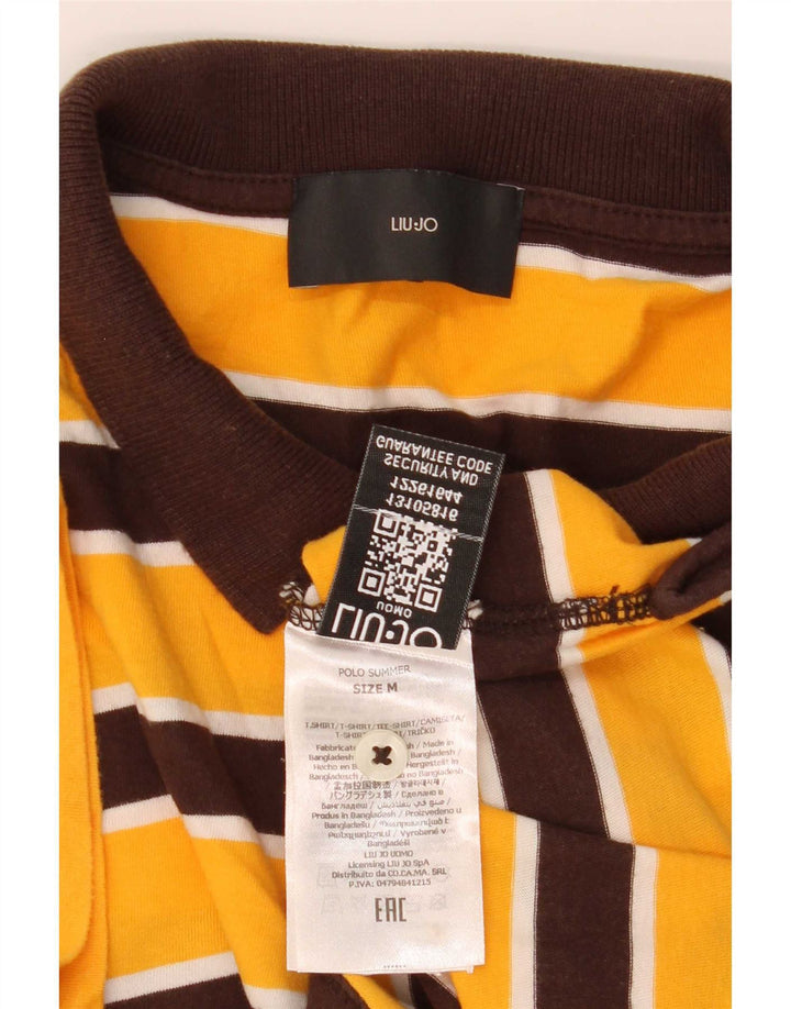 Liu Jo Herre poloshirt Medium gul stribet bomuld