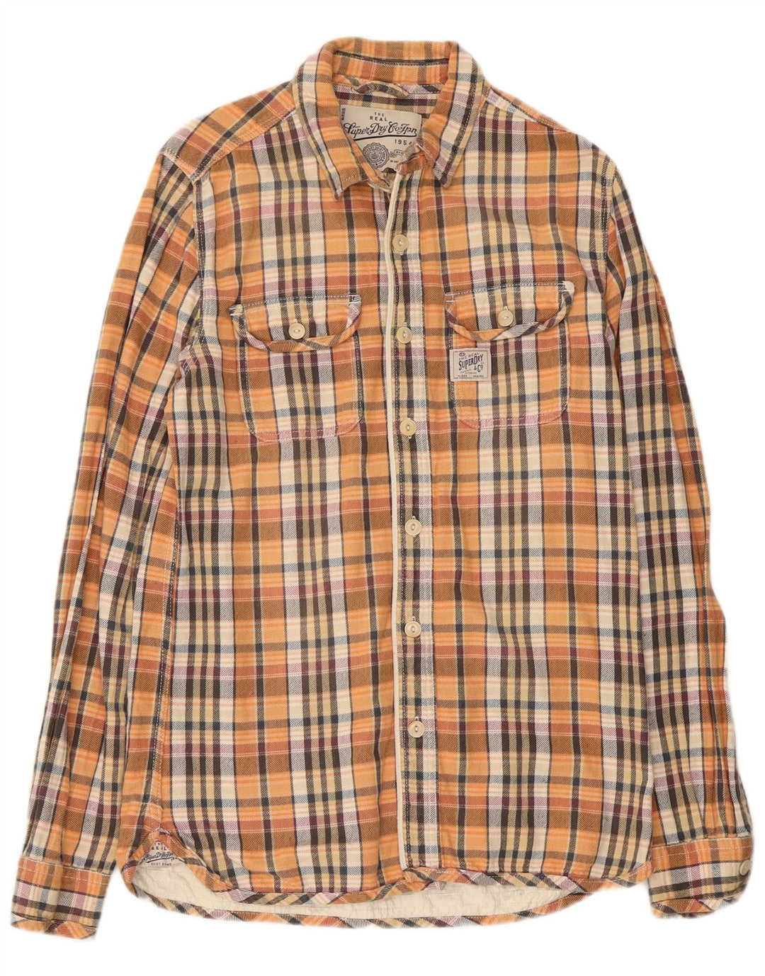 Superdry Flanelskjorte til mænd Stor flerfarvet ternet bomuld