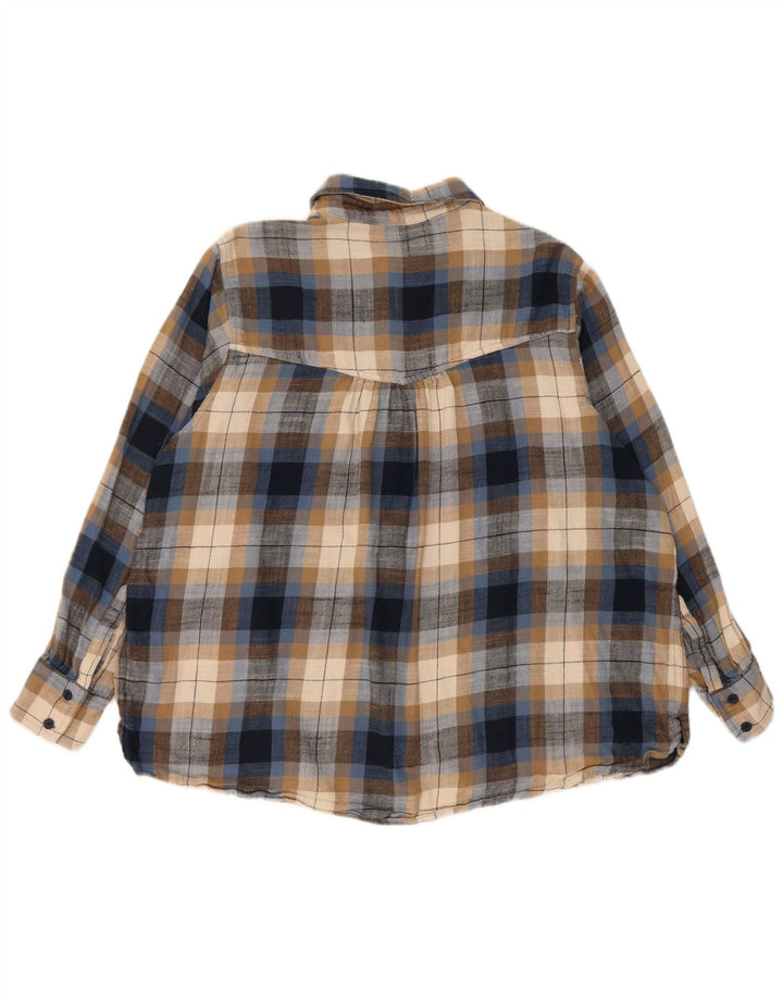 Marks & Spencer Flannelskjorte til kvinder UK 18 XL Flerfarvet ternet bomuld