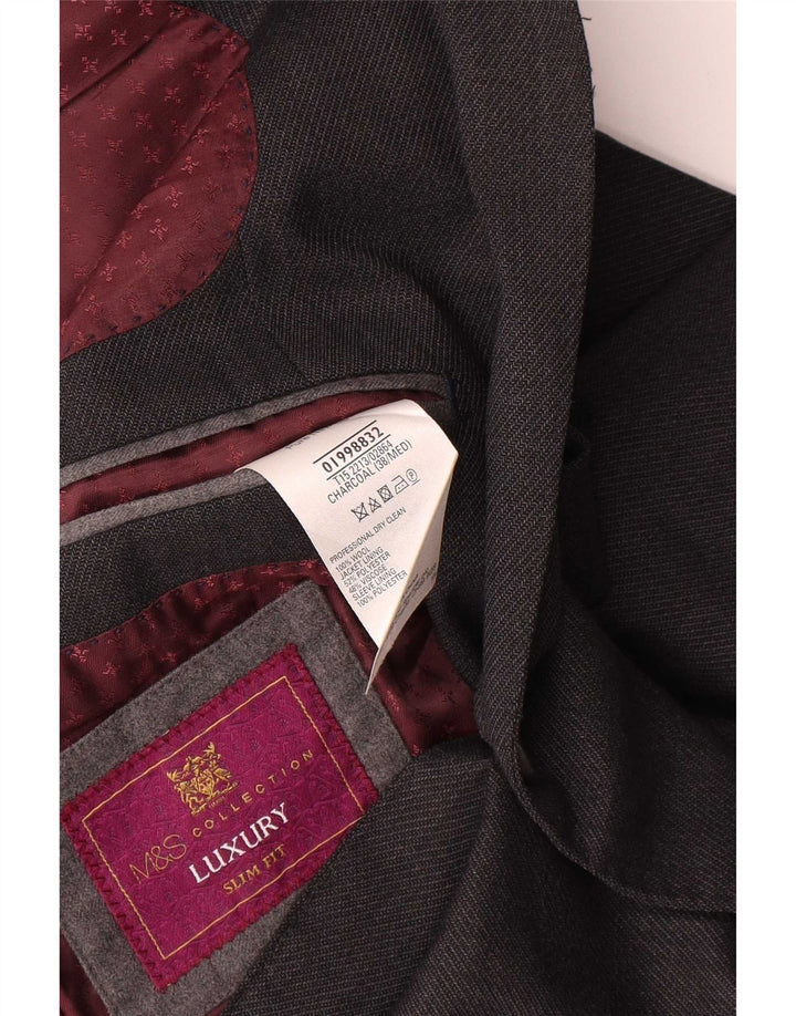 Marks & Spencer Herre 2-knaps Slim Fit Blazer Jacket UK 38 Medium Grey Uld