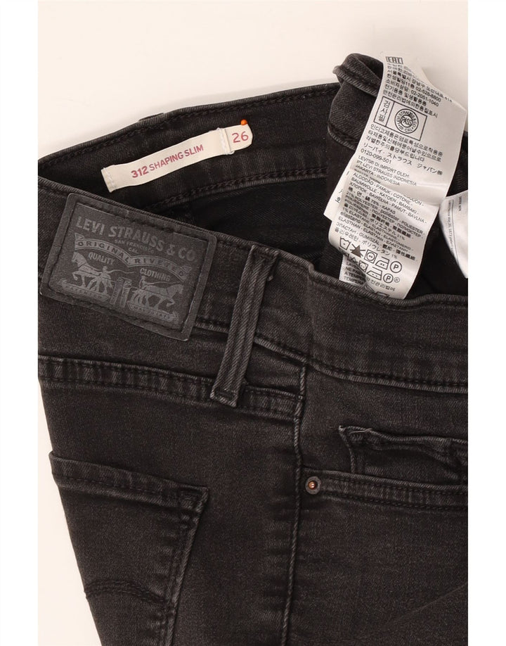LEVI'S Dame 312 Shaping Slim Jeans W26 L30 Grå Bomuld