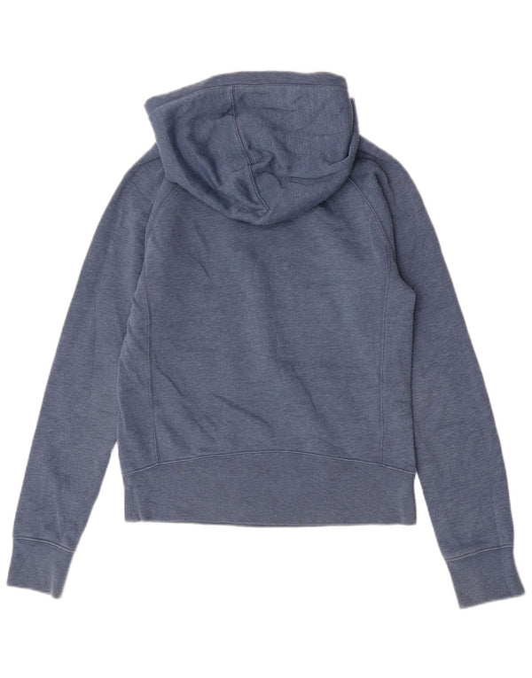 Hurley Womens Graphic Relaxed Fit Hoodie Jumper UK 4 XS Blue Cotton