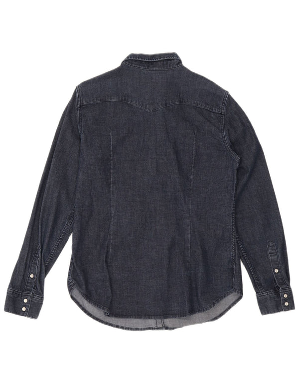 Levi's Dame skræddersyet denim skjorte UK 16 Stor marineblå bomuld