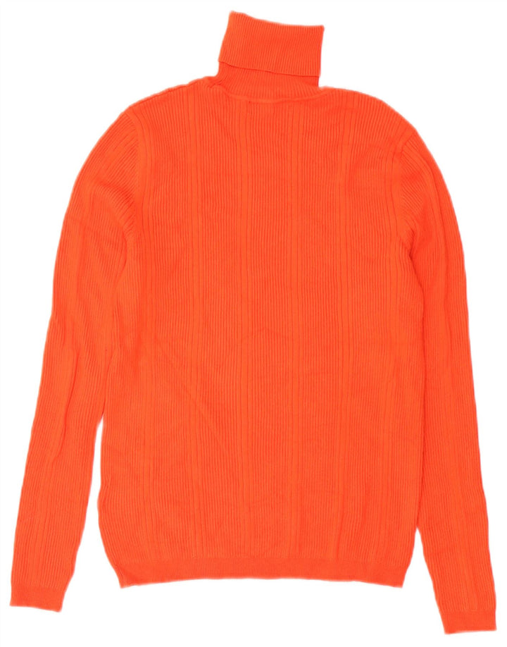 Marks & Spencer Dame Roll Neck Sweater UK 10 Small Orange Viscose