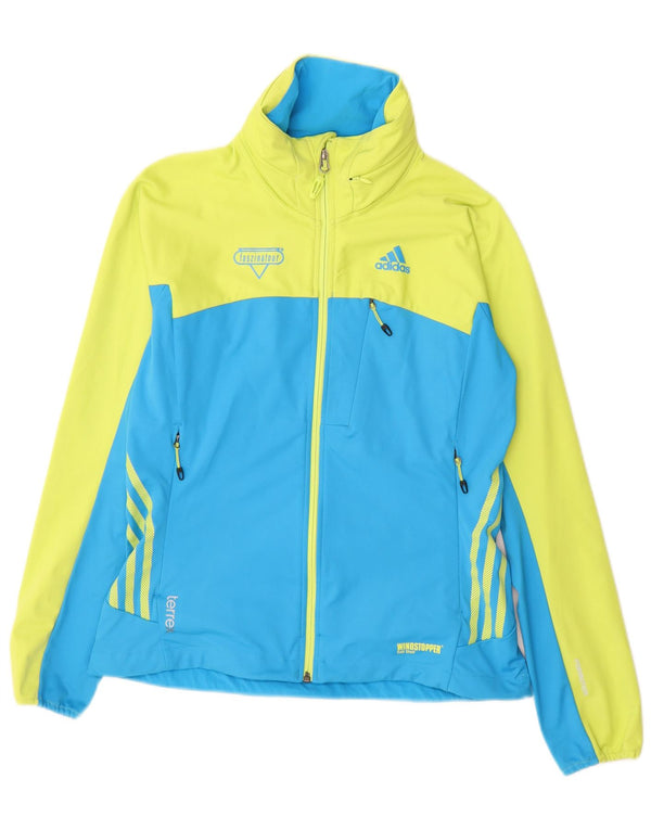 Adidas Terrex træningsdragt topjakke til kvinder UK 10 Small Green Colourblock