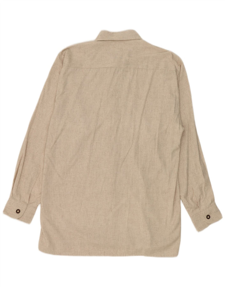 Isar Trachten Herre grafisk skjorte str. 40 Medium Beige Flecked Viscose